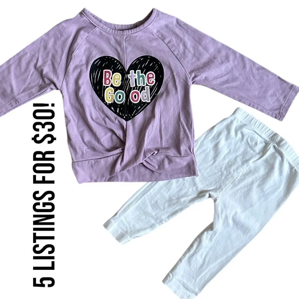 ‘Be the Good’ Matching Long Sleeve cozy set Old Navy Garanimals 12-18 M Girl